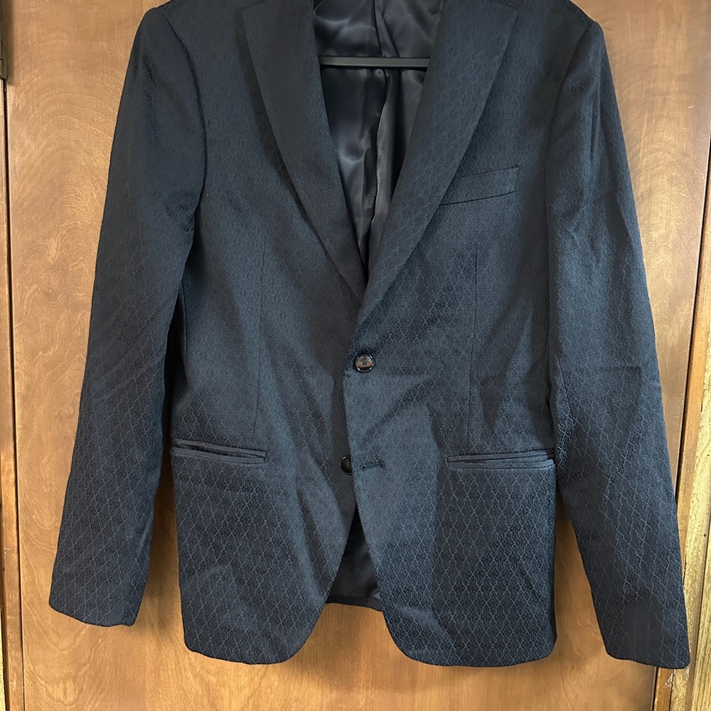 Zara Textured Navy Men's Blazer